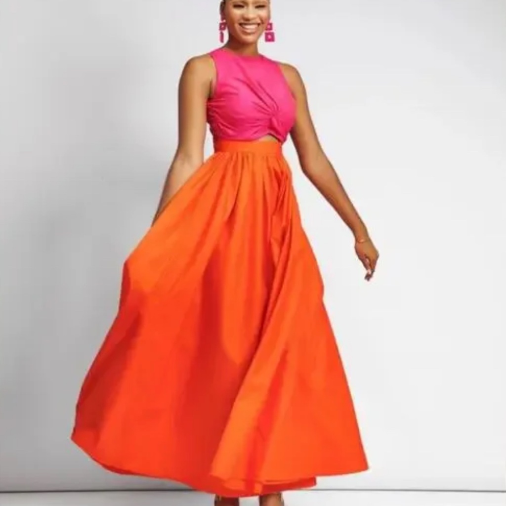 Nwt Forever Amelia Remi Maxi Pink & Orange Size Uk14/Us10